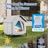 All-Season Waterproof Cat House with Ice Packs & Heating Bags, Foldable Shelter for Indoor & Outdoor Use, Available in 3 Sizes 4