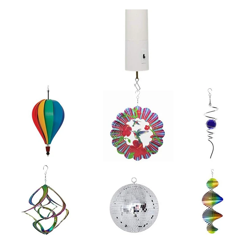 Wind Spinner Motor Battery Operated For Hanging Display Yard White Wind Spinners Outdoor Sculptures 2 Pack 4