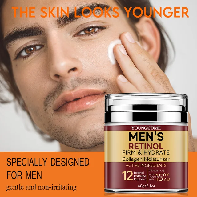 Men's Retinol Firming Face Cream Skincare Moisturizing Collagen Brightening Smooth Wrinkles Facial Face Men Skin Care Treatment 2