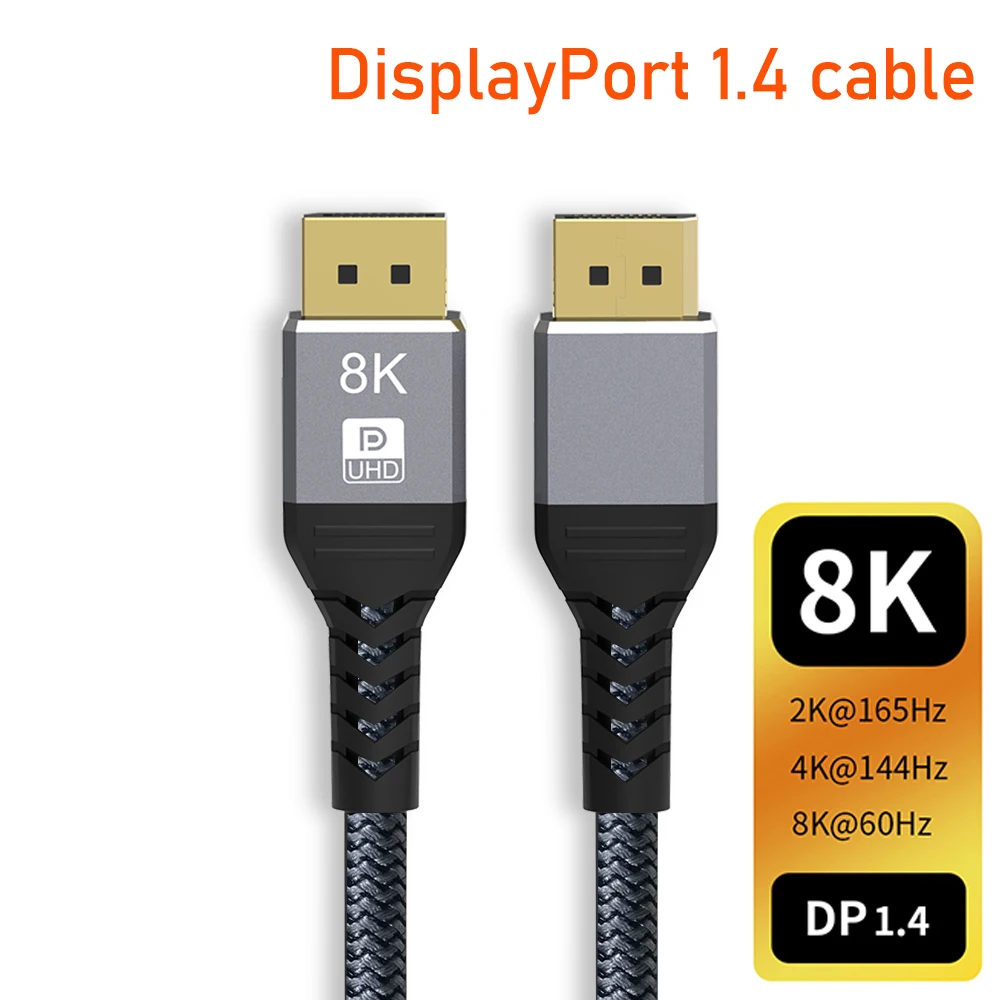 Displayport 2.0 cable 16K 8K Displayport cable 144Hz 240Hz