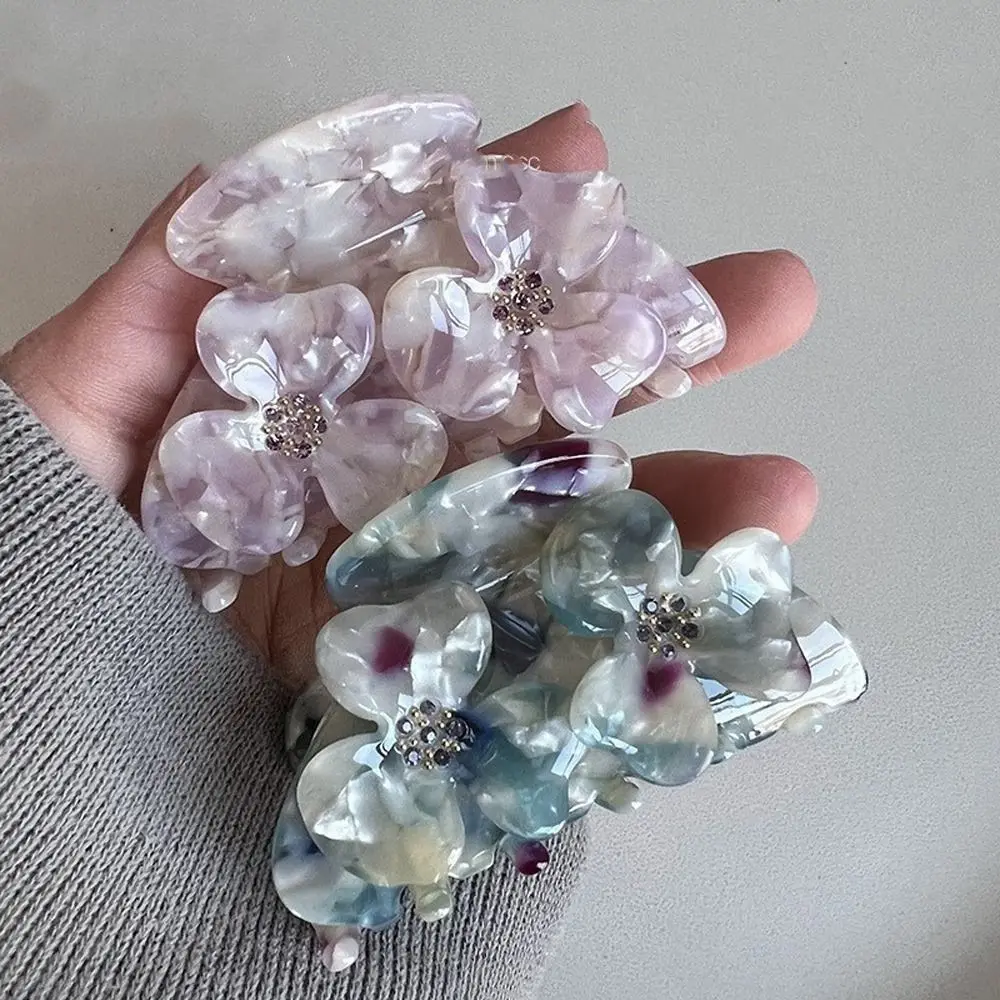 

Holder Summer Hairgrips Flower Fashion Headdress Gifts For Girls Korean Shark Clip Women Hair Clips Acetate Hair Claw Crystal