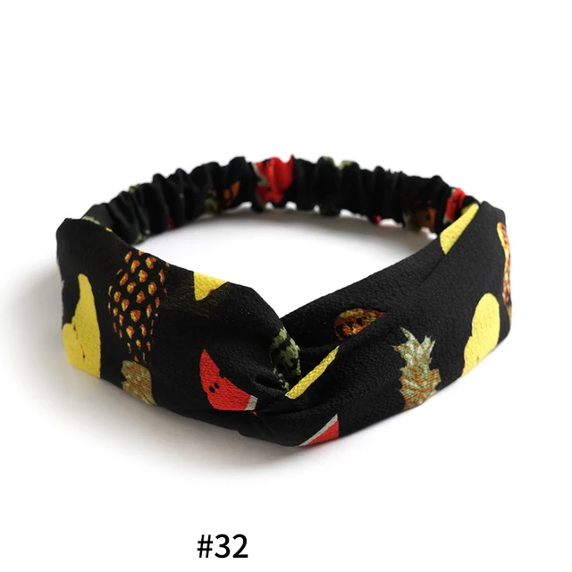 Summer Bohemian Bandanas Elastic Hair Bands Yoga Exercise Cotton Headband Women Headwear Print Vintage Cross Unisex Scrunchies Print Cross32