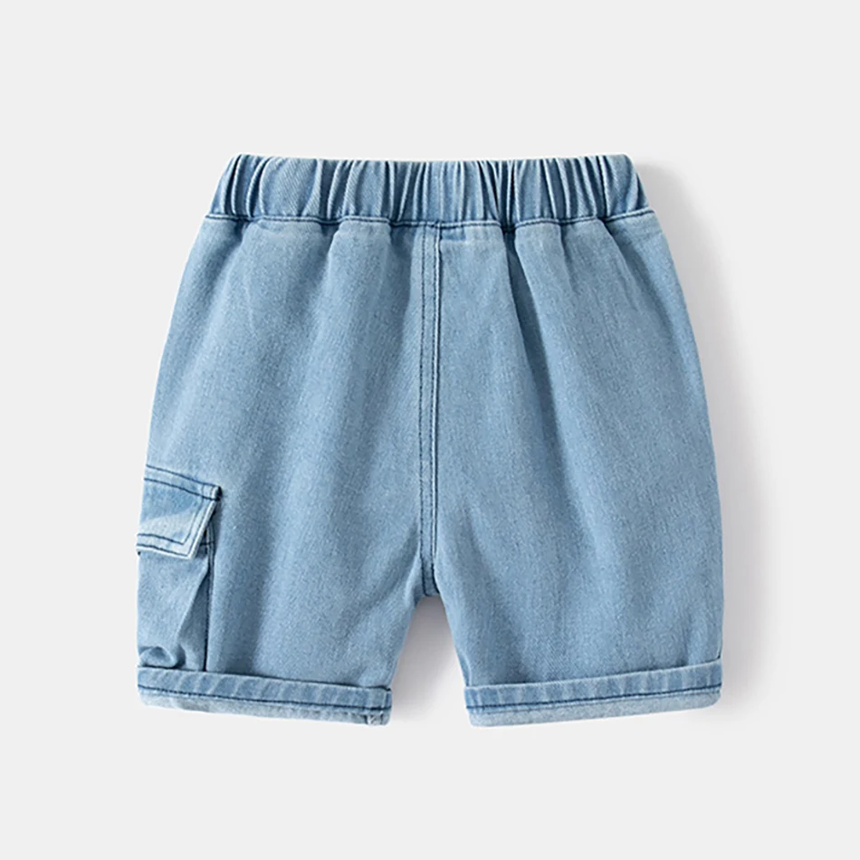 Boys Shorts Summer Boys Fashion Casual Jean Shorts Middle Waist Children's Cropped Pants 2-7Years Kids Cowboy Letters Short Pants