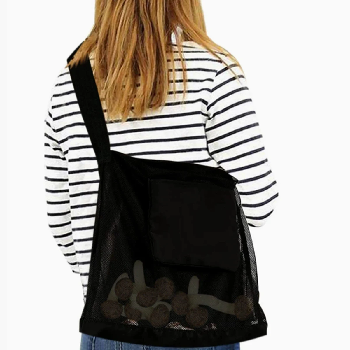 1 PC outdoor fruit picking bag, mushroom picking and storage bag, foldable large-capacity mesh bag, outdoor crossbody bag 5