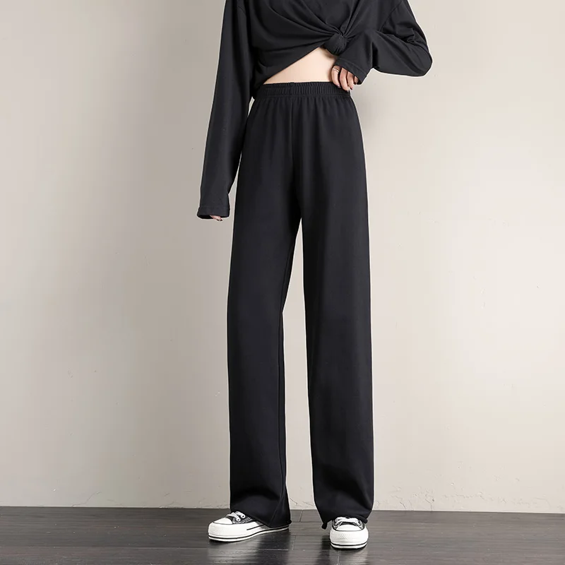 Women's trousers Women's high waist Korean fashion wide legs 2021 new loose sports pants capri dress Pants & Capris