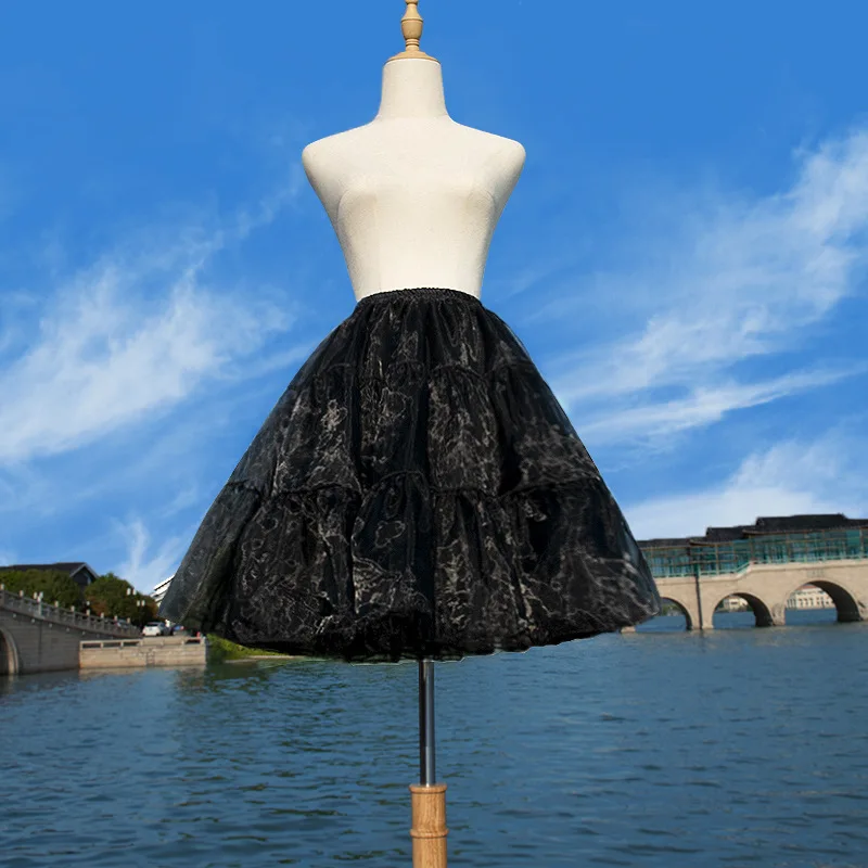 Lolita Dress 4 Layers Petticoat Fluffy Skirt Support Boneless Soft Yarn Canopy Dress Accessory Sweet Girl Japan 35CM/40CM girls dress