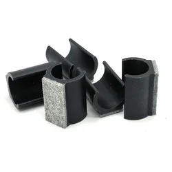 U - shaped Non - Slip Noise - Reducing Furniture Pads - Durable Felt Floor Protectors for Chair Legs (Set of 5) (Black)