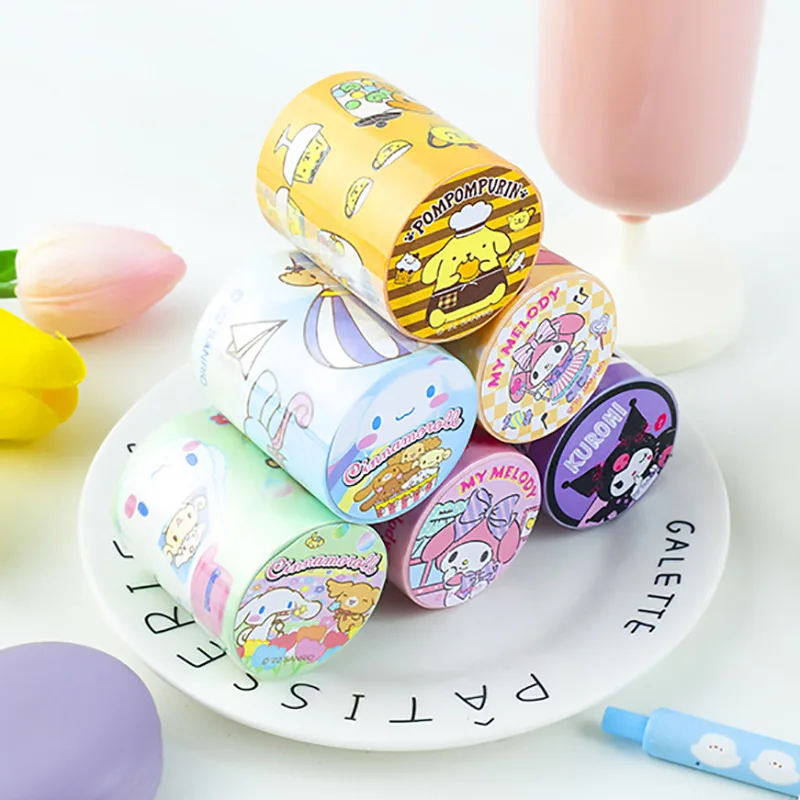 9Pcs/Set Sanrio Washi Tape Set Paper Stickers Scrapbooking flower Adhesive  Washitape Stationary gift Mymelody Kuromi Cinnamoroll - AliExpress