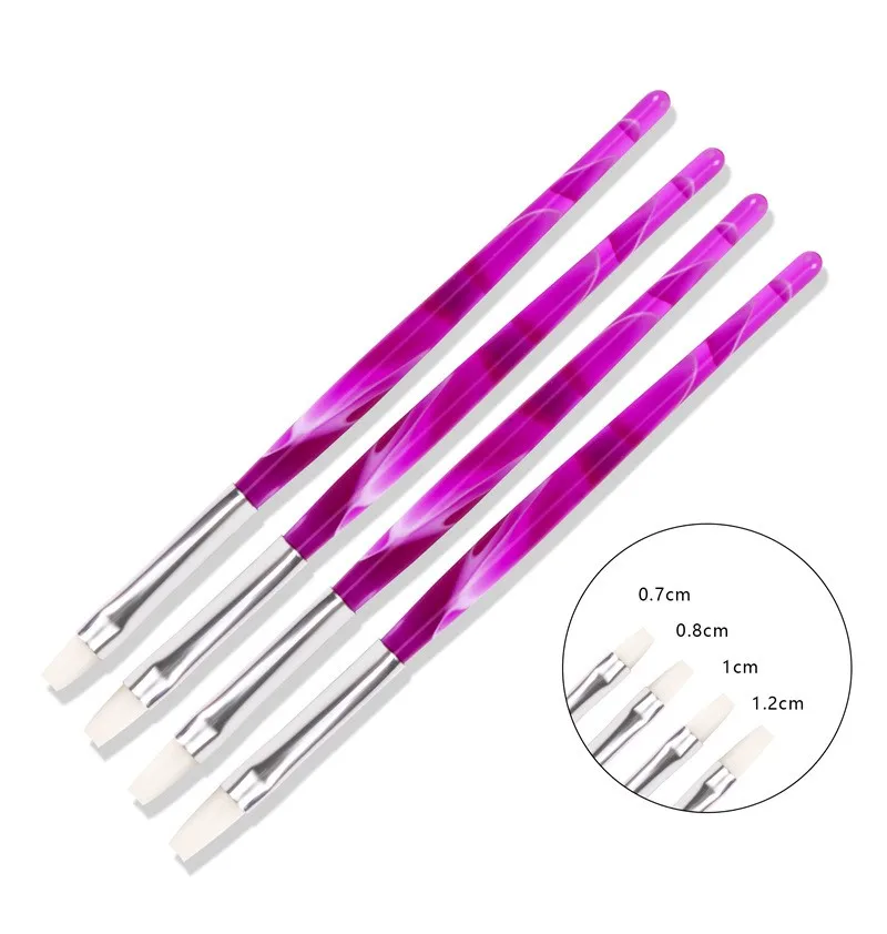 

4 Pcs/Set Acrylic Nail Paint Pen for Manicure Design Fashion Nylon Nails Art Brush for DIY Decoration