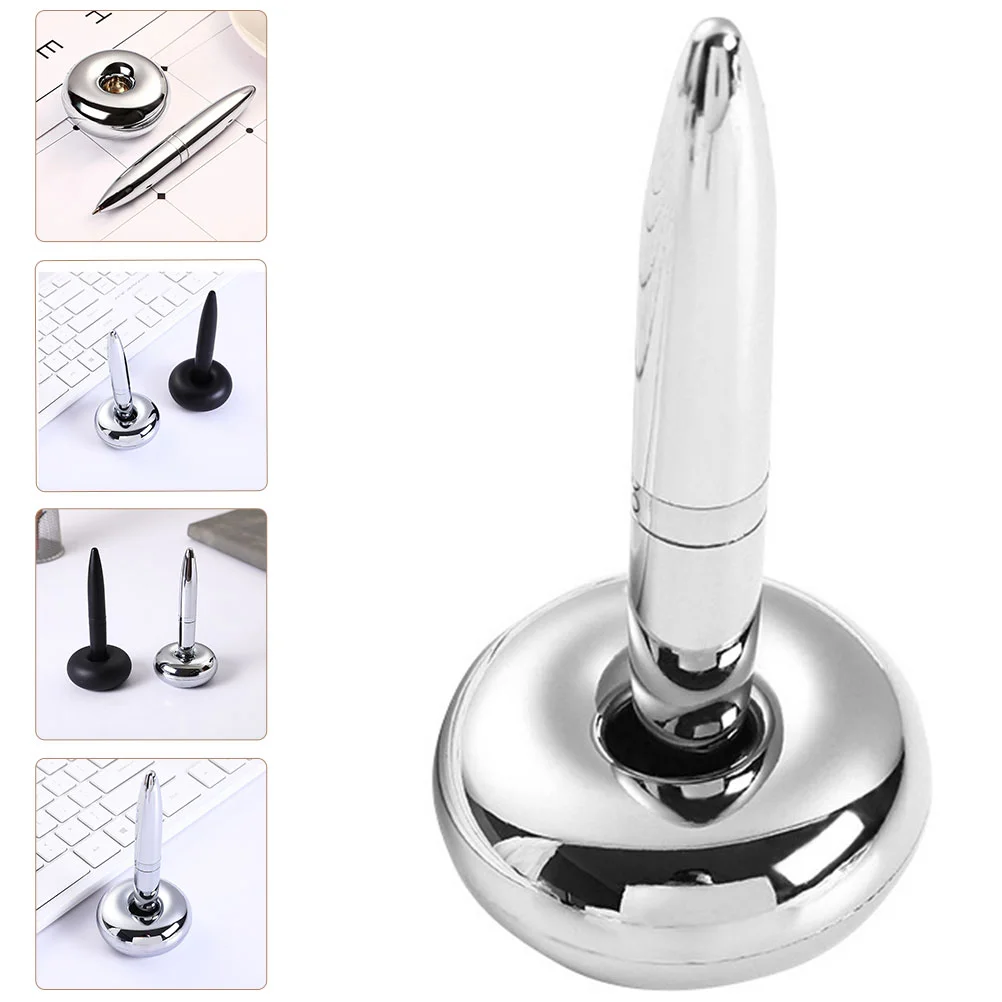 Maglev Chrome Levitating Ballpoint Pen with Magnetic Base  Desk Accessory