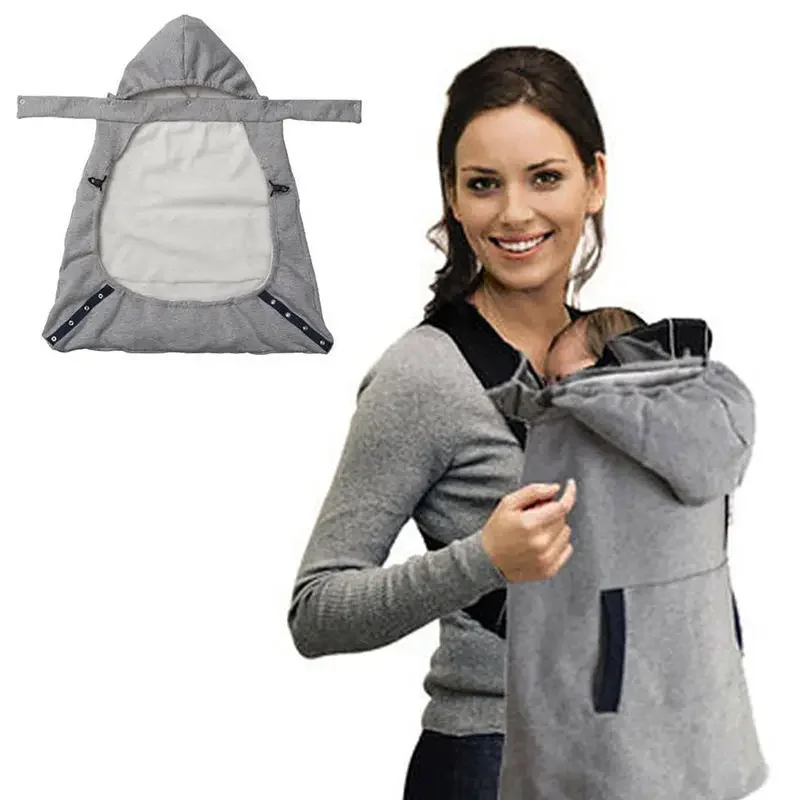Baby Carrier Cover Winter Stroller Warm Newborn Hooded Stretchy Cloak Reversible Kangaroo Hoodie