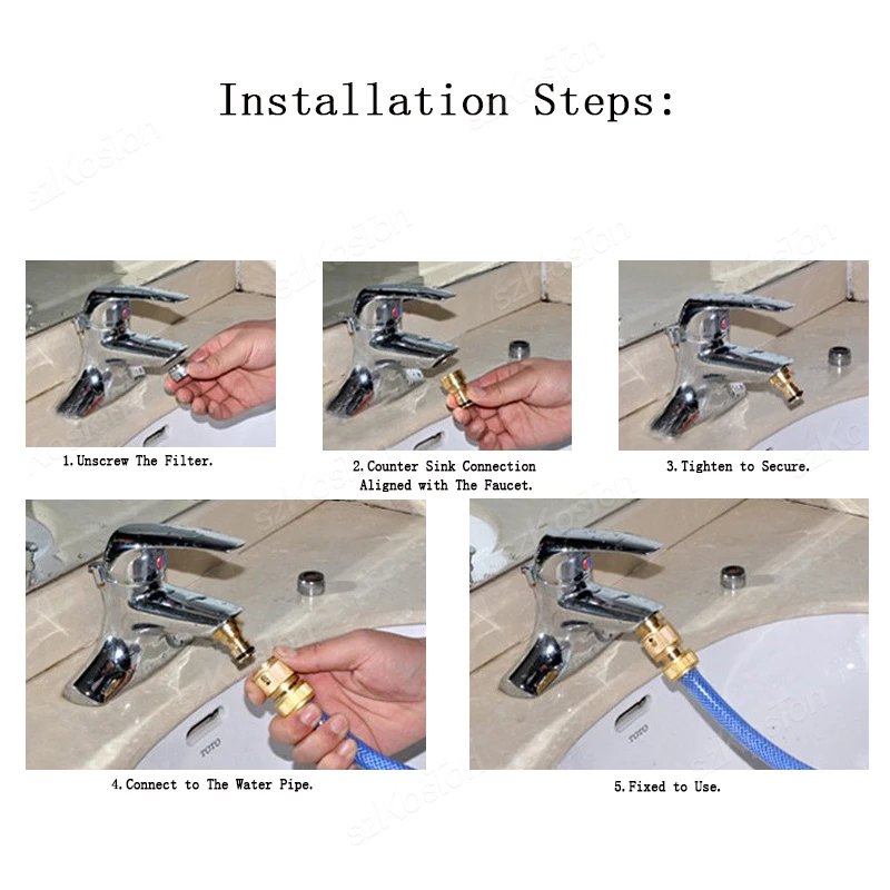 1/2/5PCS Universal Tap Kitchen Adapters Brass Faucet Watering Garden Tools Tap Connector Mixer Hose Adaptor Basin Accessories 6