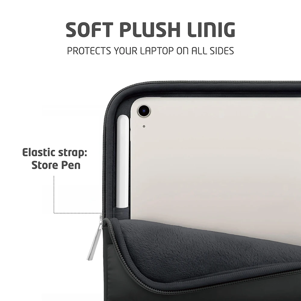11-Inch Puffy Quilted Tablet Sleeve Case - Soft Protective Cover