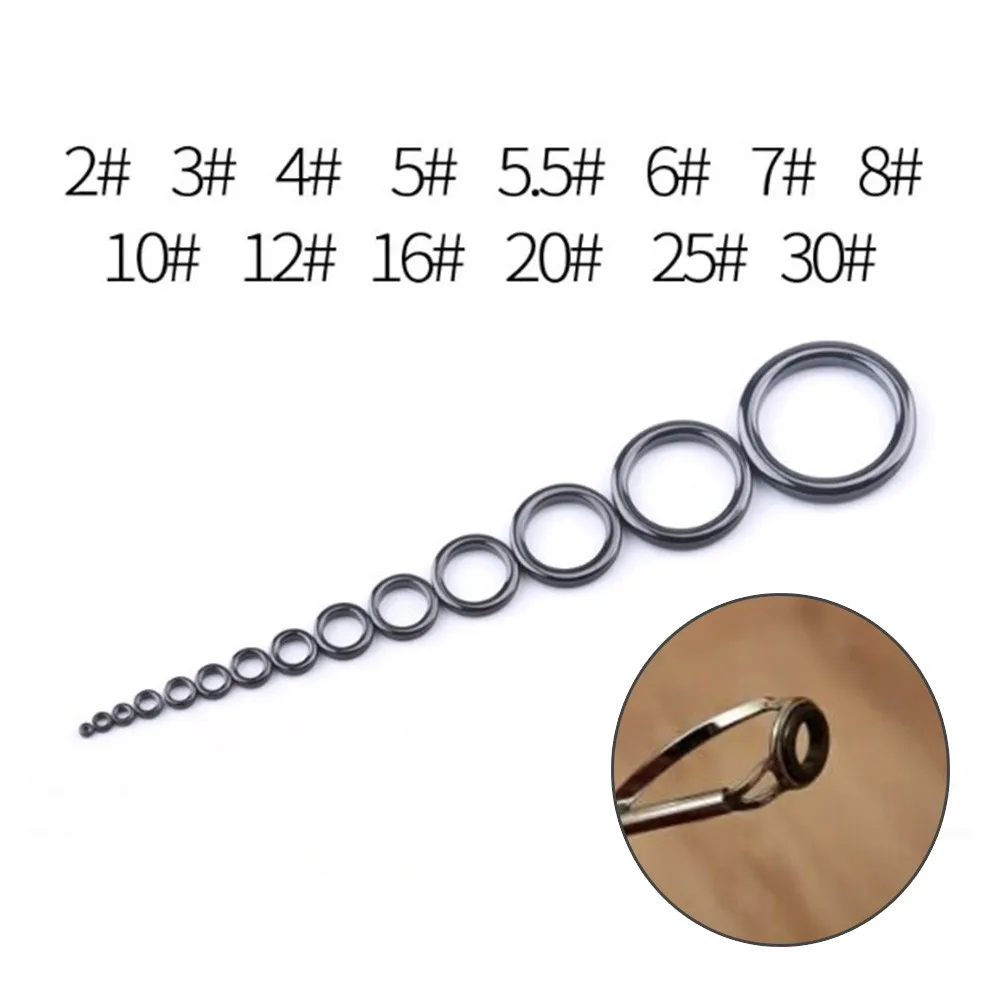 Fishing Rod Repair Kit 5Pcs Ring Wear Resistant Ceramic Guide Ring Rod Eye Replacement Kit Fishing Guides Alconite Set fishing pole set fishing rod fishing rod and reel combo
