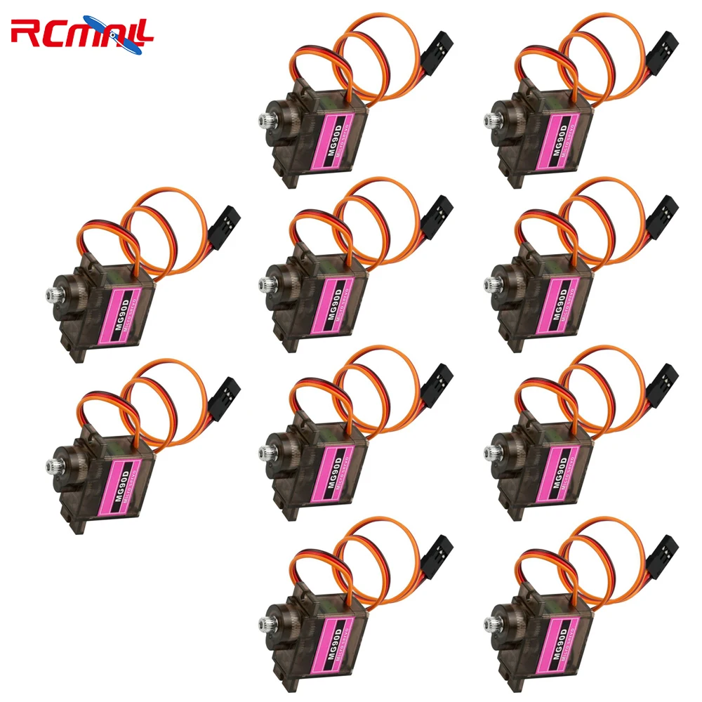 RC Servo 10PCS MG90D 9g Micro Servo Metal Gear Digital Analog Servo for RC Plane Helicopter Airplane 450 Drone Toy Cars