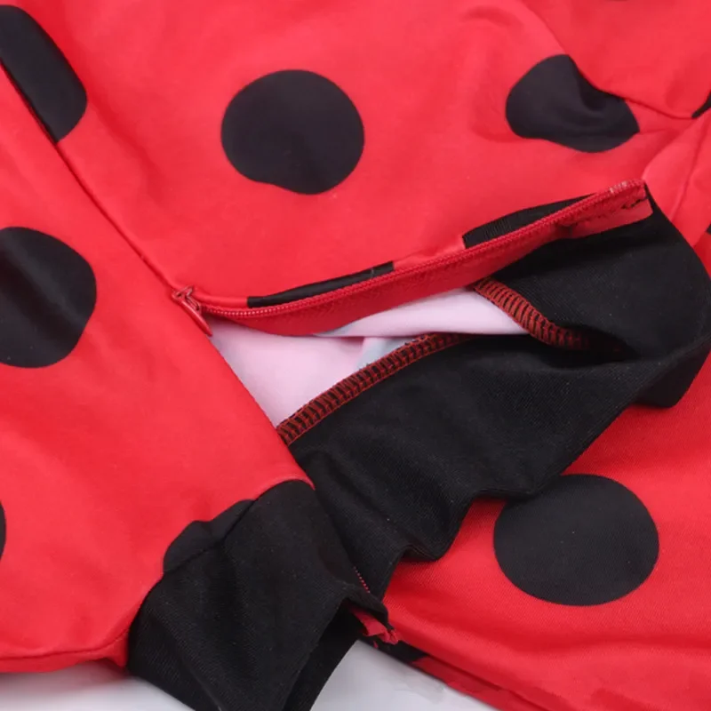Christmas Child Bug Costume for Girls-Red Dress Up Jumpsuit Mask Bag Easter Marinette Cosplay Costumes Party Little Beetle Suits cosplay costume kids girls dress