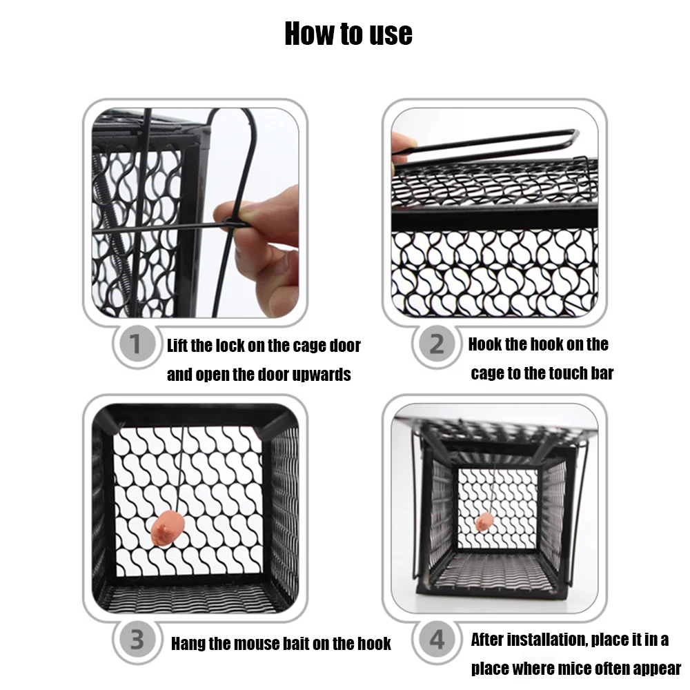 Rat Cage Net Household Mouse Catcher Metal Reusable Humane Indoor Compression Material for Mice Easy to Catch and Release