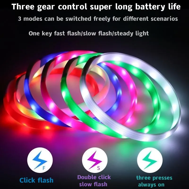 Led Luminous Dog Collar PVC Waterproof Large Medium Small Dogs Collar Usb Light Night Safety Pet Glowing Accessories