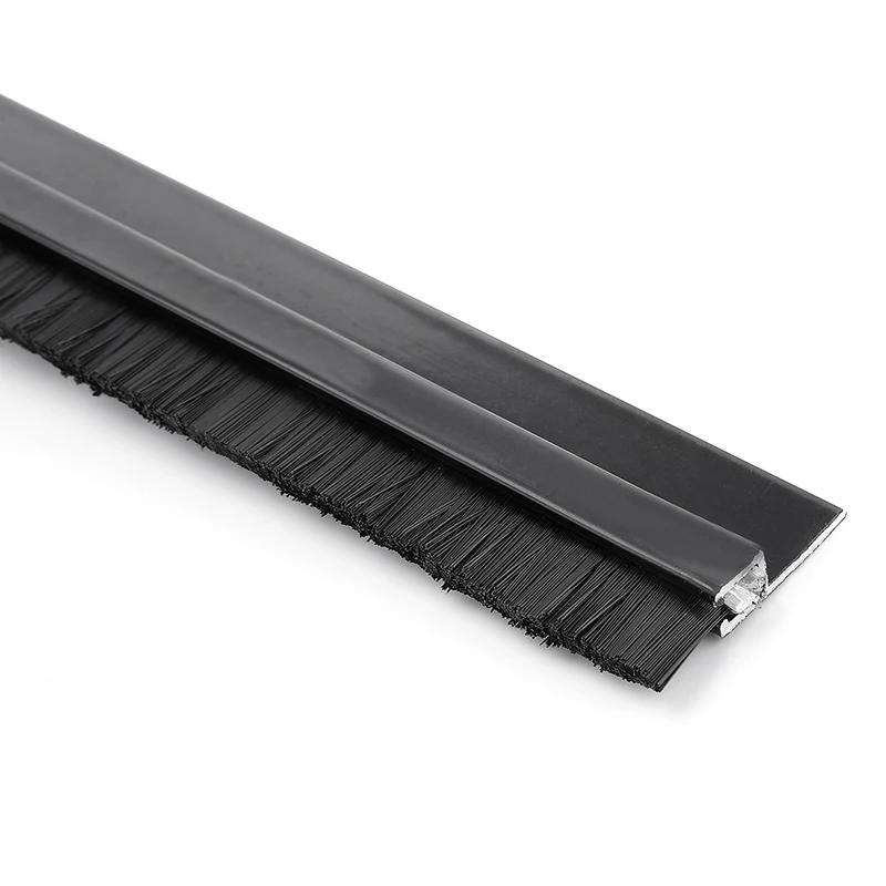 Nylon Brush For Weather Stripping Porta de Vedação Gate Bottom Sealing Strip Draft Stopper Placa de Alumínio 30 mm 40 mm 50 mm 60 mm 70 mm 100 mm