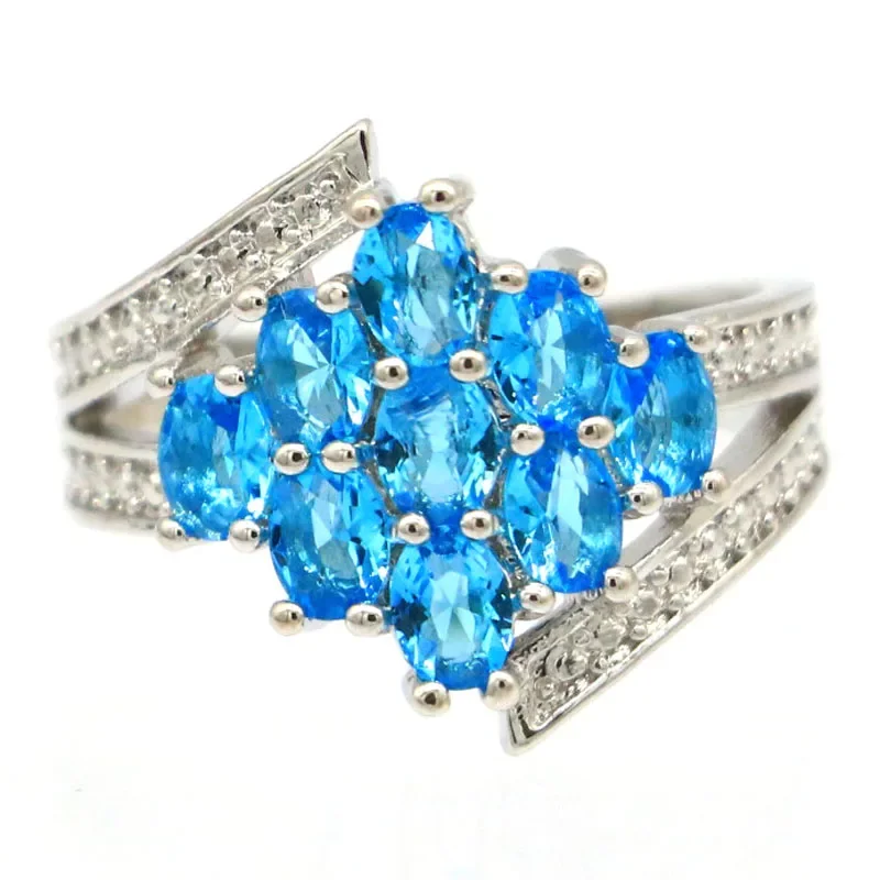 4.5g Customized 925 SOLID STERLING SILVER Customized Rings Tourmaline Citrine Swiss Blue Iolite Rhodolite Garnet Violet Tanzanit