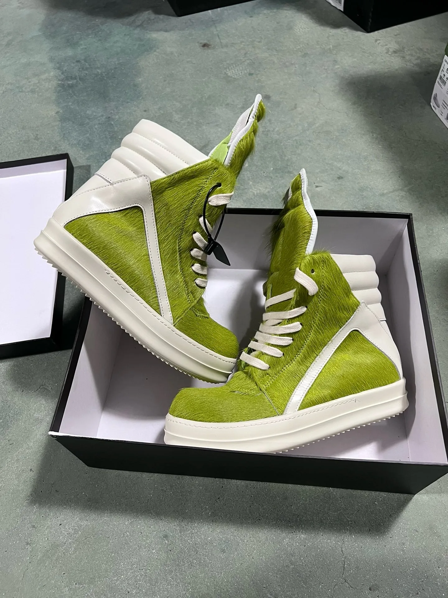 HOTSALE Light Green Horse hair High Top Geobasket Quality