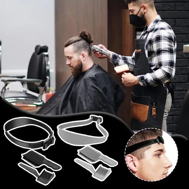 Professional Adjustable Hair Trimming Guide Set Neckline Shaving Template, DIY Self Haircutting System, Tool for Men (3pcs/set) 6