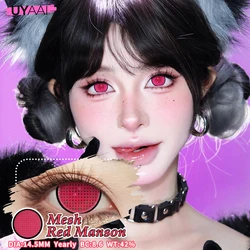 Halloween Cosplay Contact Lenses - Black, White & Pink Yearly Lenses (Mesh Red Manson)