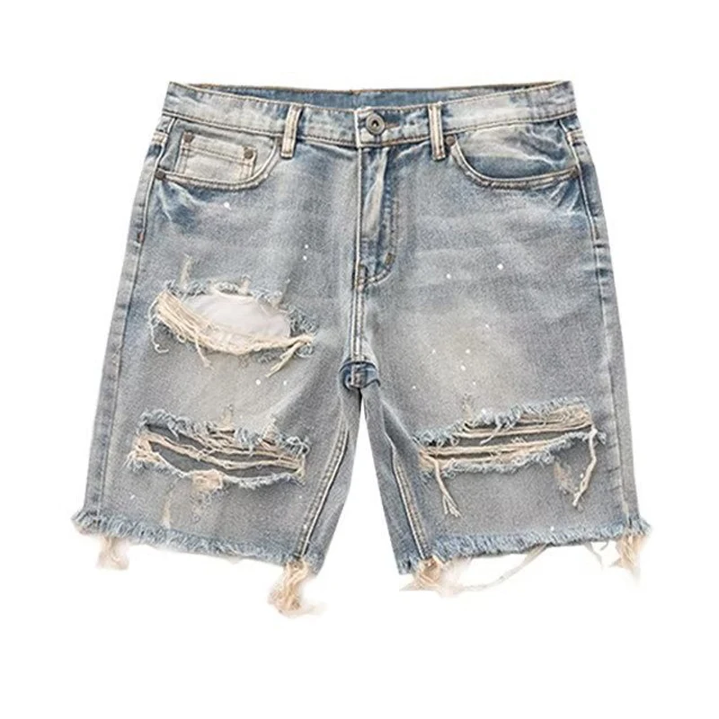 Kakan - New Summer Distressed Denim Shorts for Men, Korean