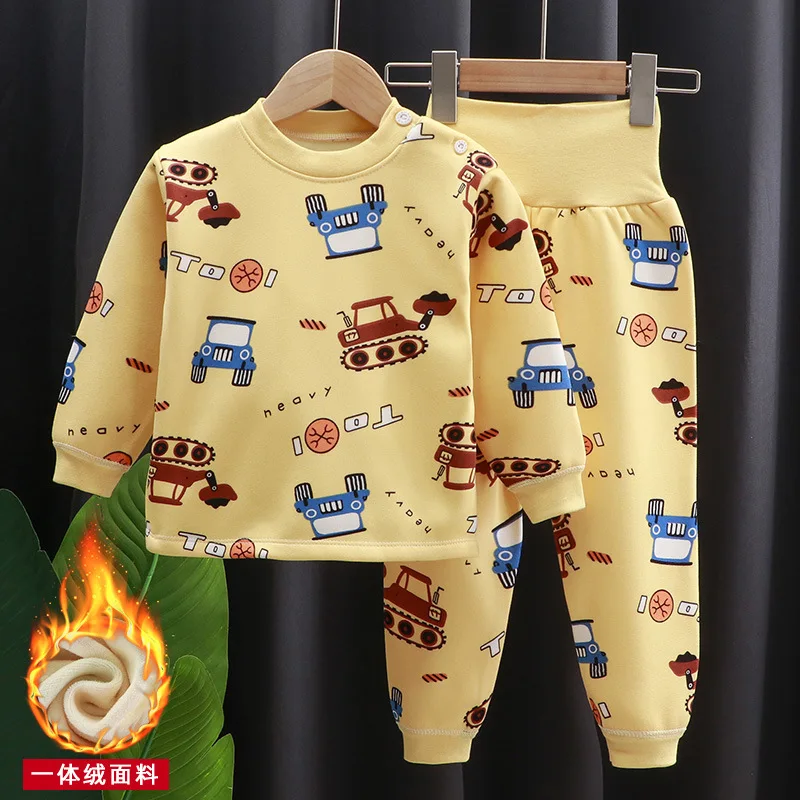 Children Pyjamas Winter Kids Clothing Sets Warm Fleece Pajamas for Boys Thicken  Girls Sleepwear Baby Thermal Underwear 4