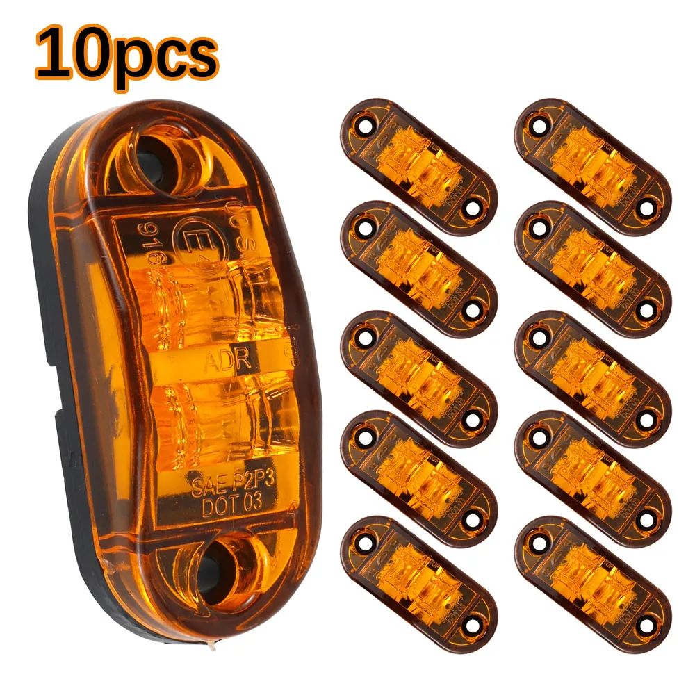 클리어런스 마커 라이트 램프 LED 노란색 12V-24V LED 25개 내구성 있는 LED 사이드 마커 라이트 트레일러 트럭 카라반 측면용