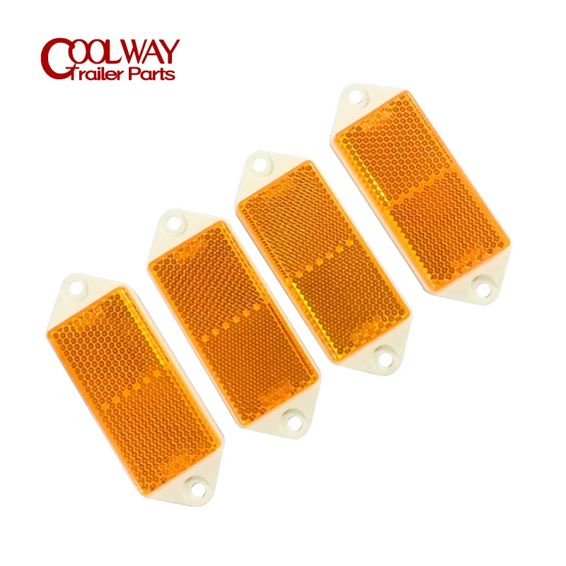 4 PCS Amber or Red Trailer Truck Caravan Reflector Tape E4 Approved Accessories Parts