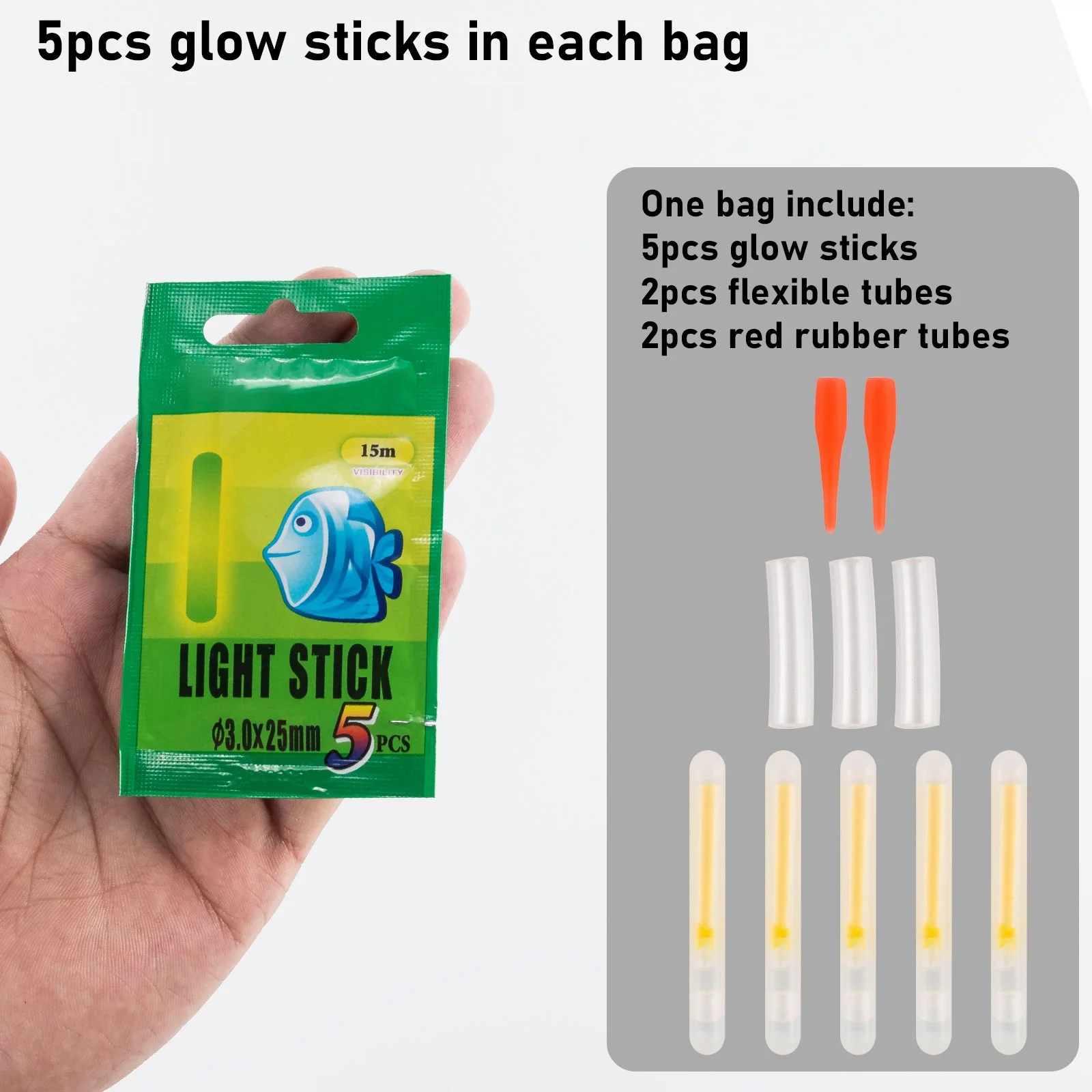 1/2pack Fishing Glow Sticks for Bobbers Fishing Rod Bell Alarm