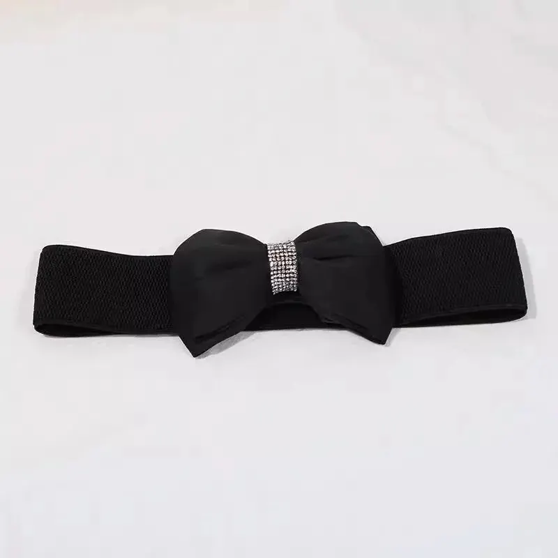 Women's Belt Fashion Bow Waist Seal Elastic Wide Belt Trendy Versatile Waist Decoration Waist Seal With Dress Women's Waistband