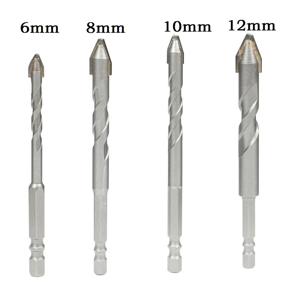 

1PC 6/8/10/12mm Triangular Tungsten Carbide Hole Drill Bit For Concrete Glass Ceramic Drilling Tools Hex Shape Handle