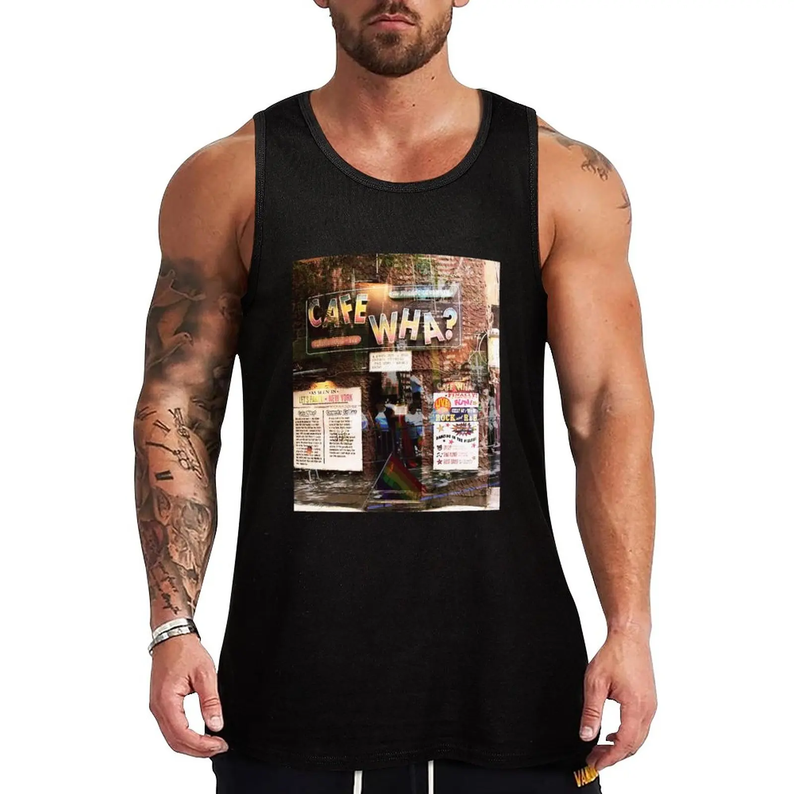 

New Cafe Wha, NYC, NY Tank Top T-shirt for fitness gym accessories man Male vest anime gym