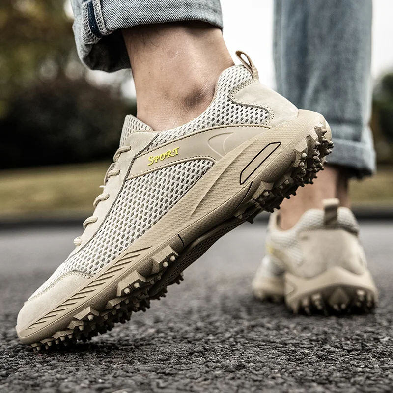 Men's Golf Shoes Men's Outdoor Golf Sneakers Comfortable Casual Walking Shoes Mesh Breathable Exercise Golf Sneakers Sizing38-46