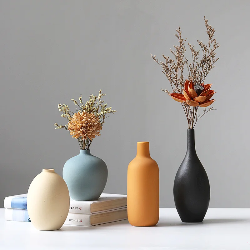 Morandi Vase Dry Flower Arranger Living Room TV Cabinet Table Decoration Ceramic Soft Decoration 2
