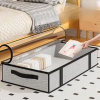 Transparent Cover Non-woven Clothing Storage Box Home Clothing Storage Bed Quilt Storage Bag Home Storage and Organization 2