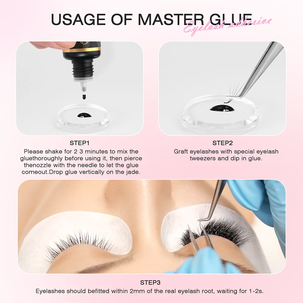 MAYOOC Fast Dry Strong Eyelash Extension Glue 5ml Adhesive 7-8 Weeks Non Odor False Lash Glue Makeup Tool Free Custom logo 4
