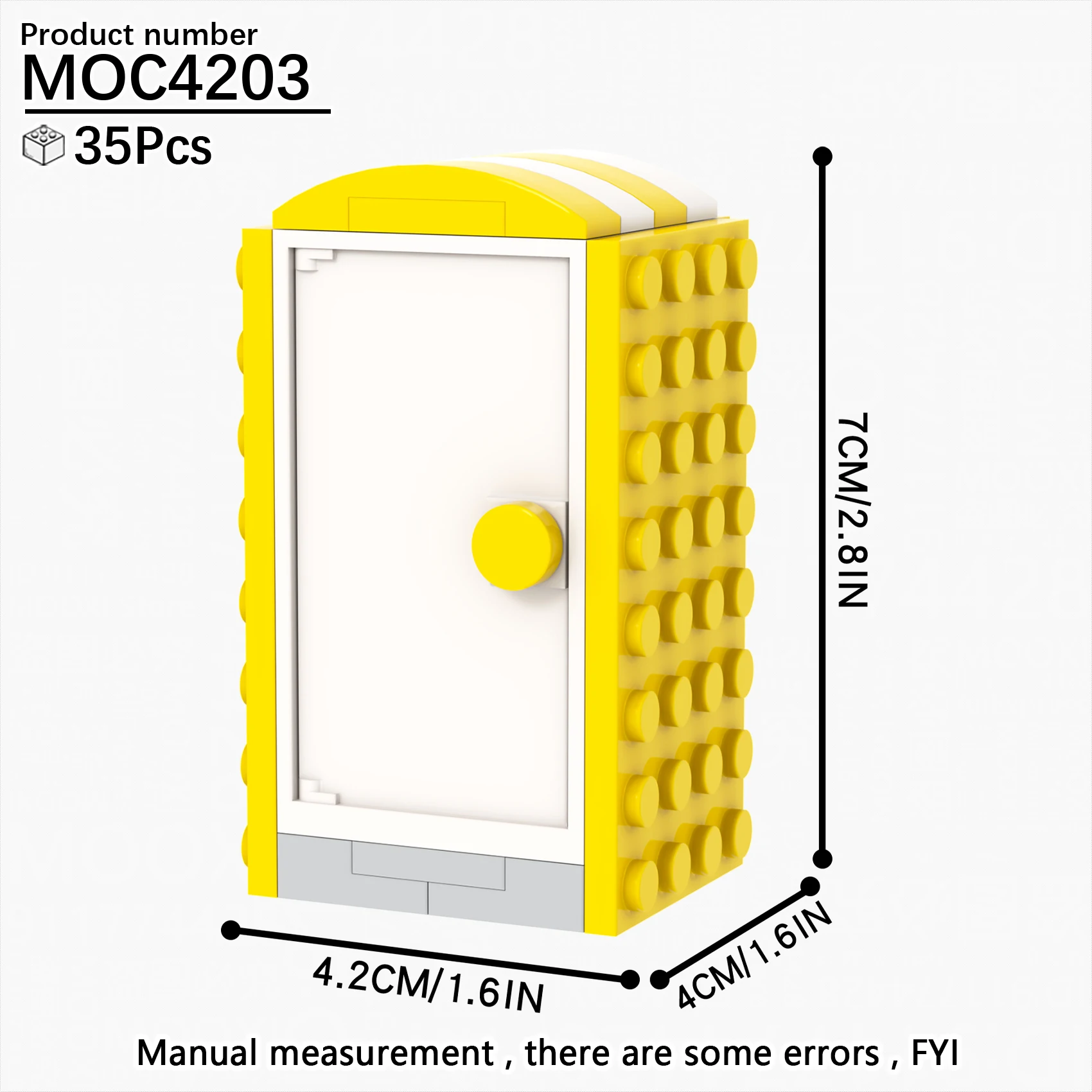 City Series Portable Toilet Street View Decoration DIY Building Blocks Set - 36 Pieces Educational Toy
