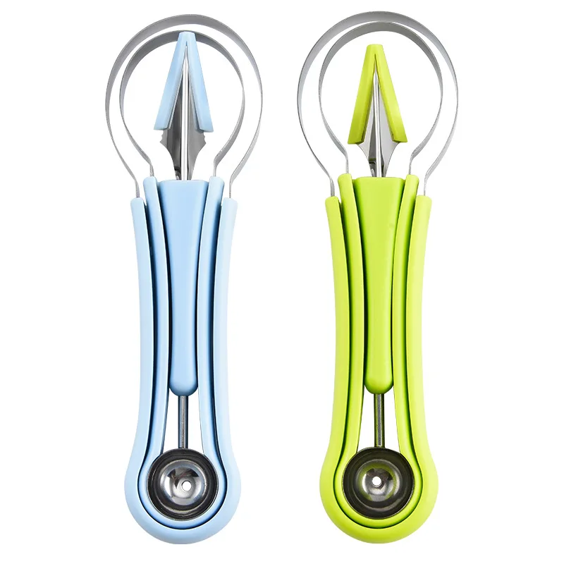 4 in 1 Melon Cutter Scoop Fruit Carving Knife Fruit Cutter Platter Dig Pulp Separator Kitchen Gadgets Tools