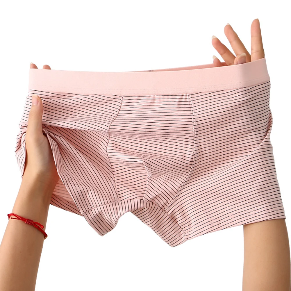 

Men Sexy Striped Boxers Briefs U Pouch Underpants Breathable Sweat Shorts Low Waist Underwear Casual Loose Comfy Lingerie