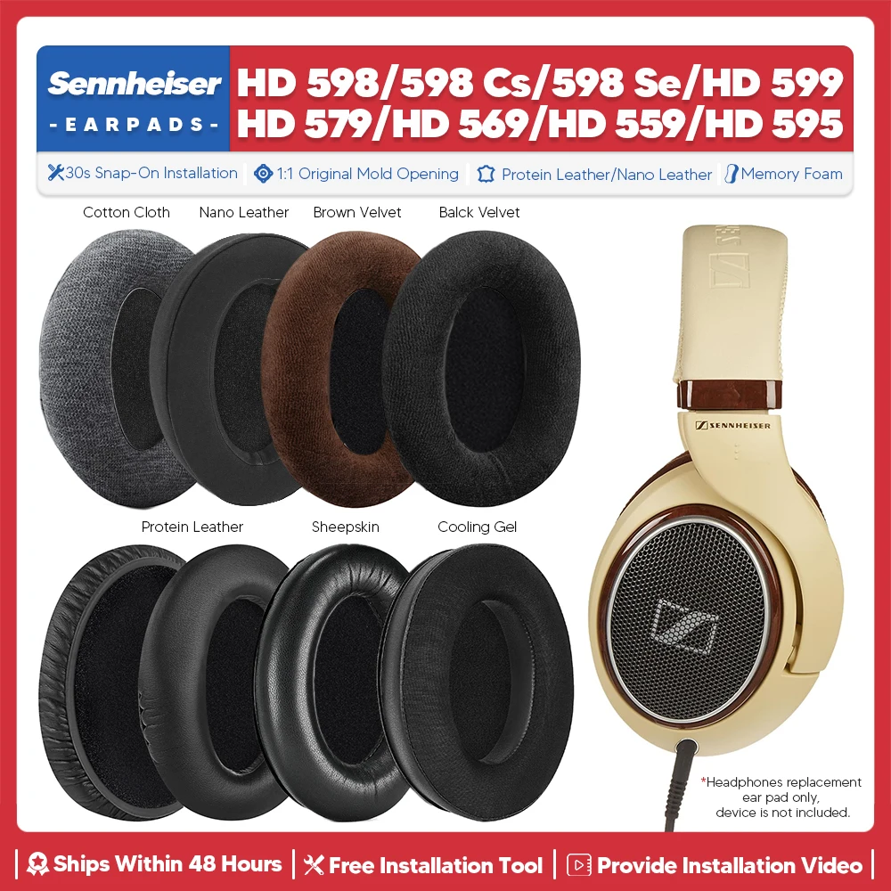 Kicserélés Fül Lábszárvédő számára sennheiser Merevlemez 598 Az Cézium Merevlemez 599 579 Merevlemez 569 HD559 595 headphone kiegészítők Fül Párna memória Tajték fedezze