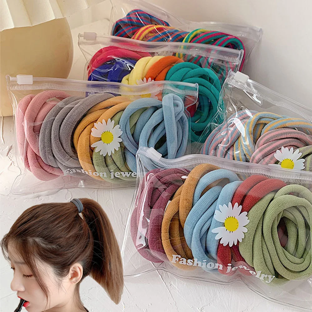 25Pcs Fashion Simple Candy Colors Elastic Hair Bands Women Girls Lovely Hair Rope Hairtie Rubber Bands Hair Accessories