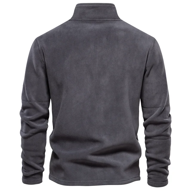 Soft shell sweatshirt with neck zipper