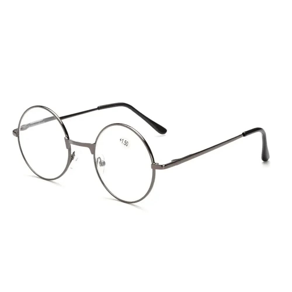 Ultra-Light Round Metal Reading Glasses with Spring Hinges
