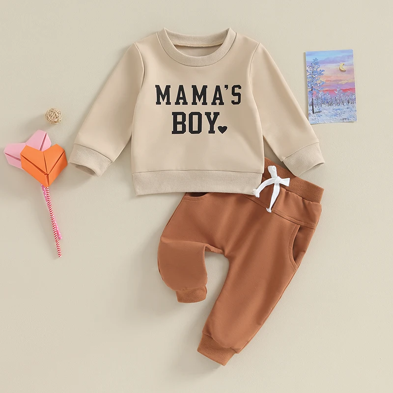 

Baby Girl Boy Fall Outfit Long Sleeve Letter Pullover Sweatshirt Pants Infant Boys Fall Winter Clothes Set