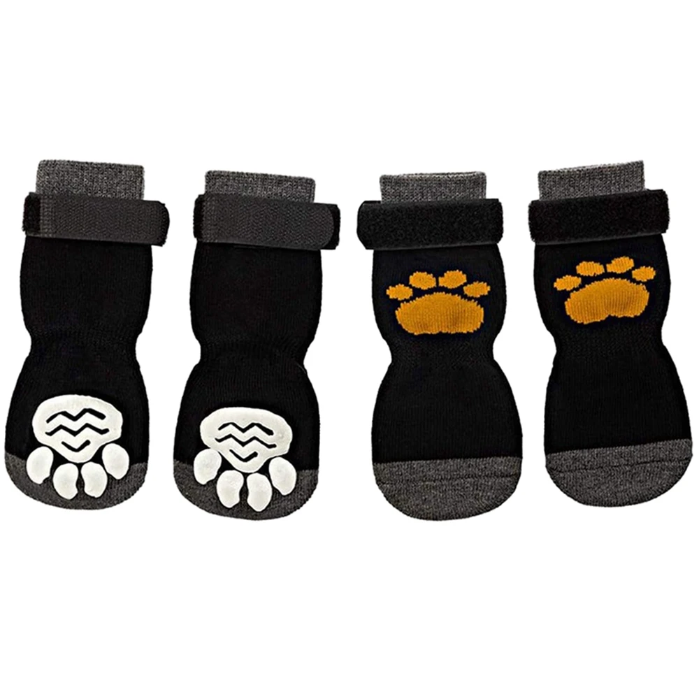 Title 10, 4Pcs Winter Warm Dog Socks Adjustable Anti Slip...