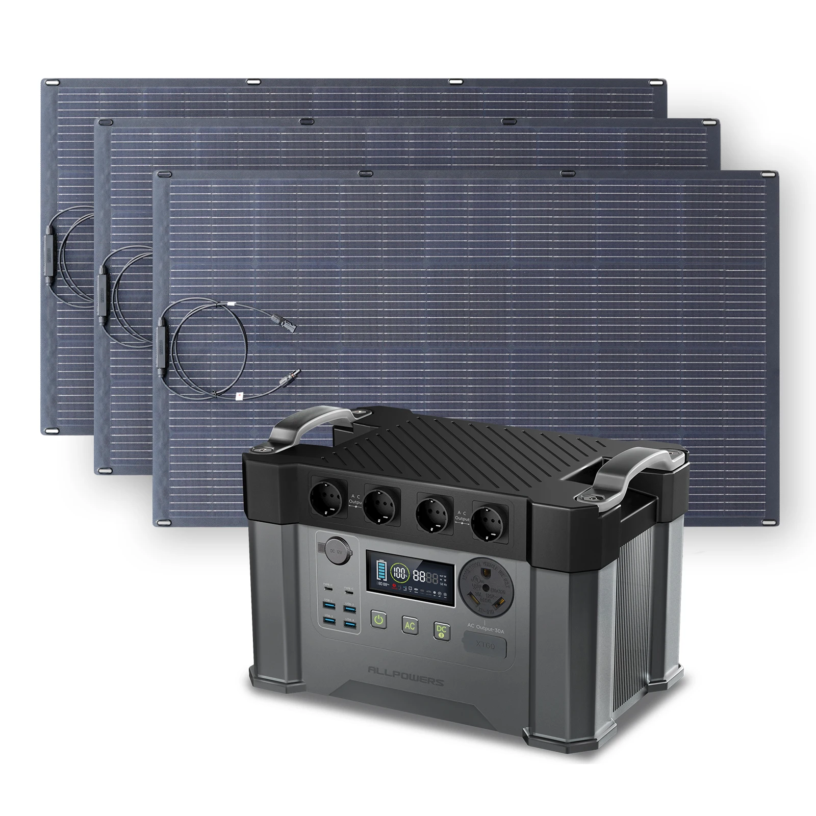 Allpowers Solar Power Station 2400W 1500Wh Alimentatore Di Backup Di Emergenza Con Pannello Solare Flessibile 200W 400W 600W Modulo Fotovoltaico