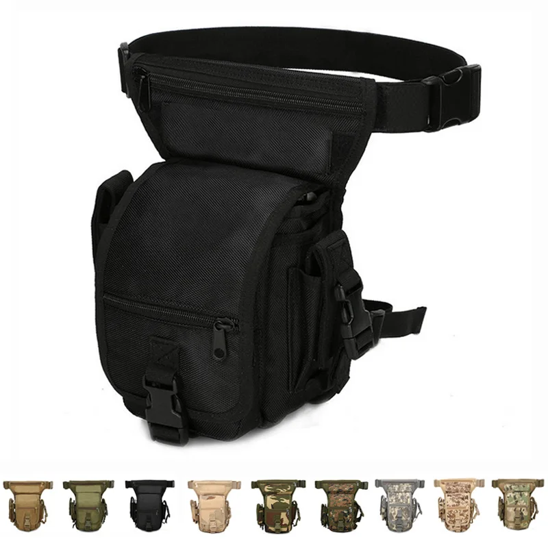 

Men's hiking waterproof nylon motorcycle cycling camping bag military tactical leg hanging bag waist bag adjustable thigh strap